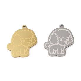 304 Stainless Steel Pendants, Poodle Charm