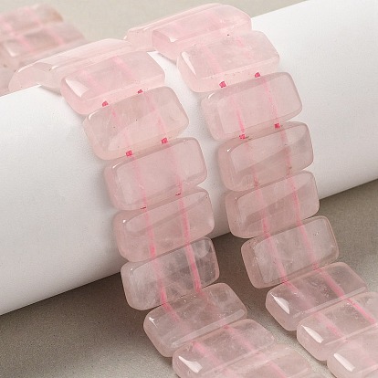 Природного розового кварца нитей бисера, прямоугольные, 2-луночное