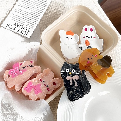 Заколки для волос с когтями из ацетата целлюлозы (смола), аксессуары для волос для женщин и девочек, животные