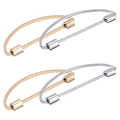 4 Sets 2 Colors Alloy Bag Handles, with Iron Shim & Screws, Bag Replacement Accessories