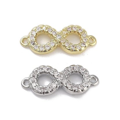 Подвески-коннекторы «Бесконечность» из латуни, прозрачный кубический цирконий, долговечный, без свинца и без кадмия, номер 8 ссылки