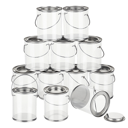 Прозрачные пластиковые баночки для подарков на вечеринку, банки с краской, Контейнер для хранения продуктов с железной крышкой и ручкой, колонка