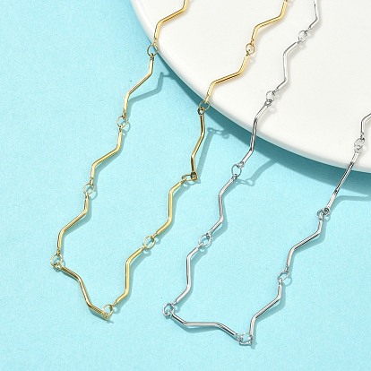 304 ожерелья-цепочки из нержавеющей стали с волнистыми звеньями, ионное покрытие (ip)