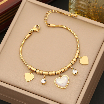 Стильный комплект ожерелья с жемчугом в форме сердца - модные украшения из нержавеющей стали n1135