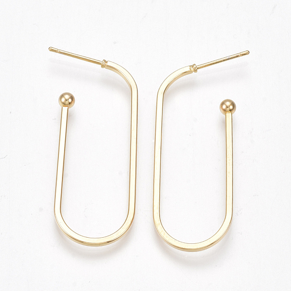 Brass Stud Earrings, Nickel Free