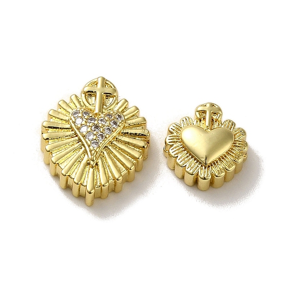 Покрытие стойки латунь микропаве прозрачные подвески из кубического циркония, без свинца и без кадмия, долговечный, сердцевидная