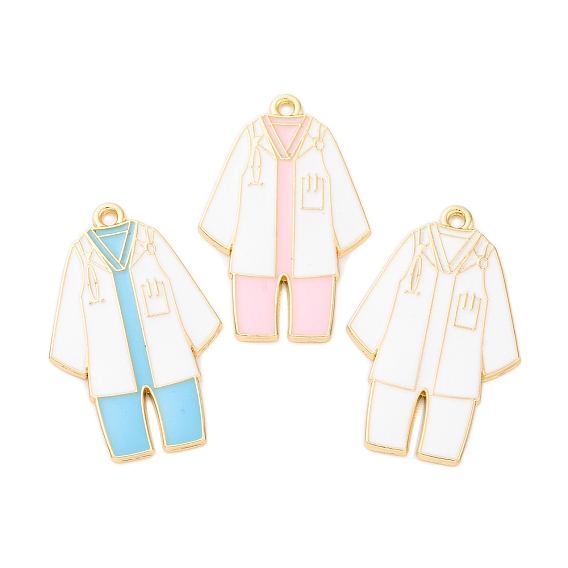 Подвески из эмали и сплава, без кадмия, без никеля и без свинца, стойки покрытие, золотые, очарование униформы медсестры