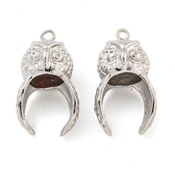 Rack Plating Brass Pendants Bails, Owl