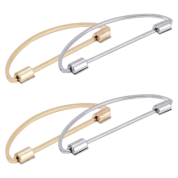 4 Sets 2 Colors Alloy Bag Handles, with Iron Shim & Screws, Bag Replacement Accessories