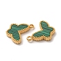 Synthetic Malachite Butterfly Charms, with Vacuum Plating 304 Stainless Steel Findings