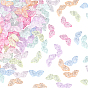 100Pcs Transparent Crackle Acrylic Beads, Wing