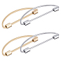 4 Sets 2 Colors Alloy Bag Handles, with Iron Shim & Screws, Bag Replacement Accessories