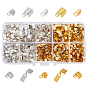640Pcs Iron Folding Crimp Ends, with 300Pcs 2 Color Brass Cup Chain Ends
