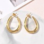304 boucles d'oreille en acier inoxydable, larme, boucles d'oreilles demi-créoles