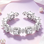 Anillos abiertos de latón con micro pavé de circonita cúbica, plaza