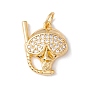 Brass Micro Pave Cubic Zirconia Pendants, with Jump Ring, Long-Lasting Plated, Golden, Diver