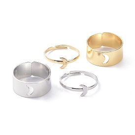 Alloy Adjustable Rings Set, Couple Rings, Moon