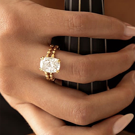 Ensemble de bagues de couple ovales en argent sterling et zircone cubique élégantes pour fête de fiançailles