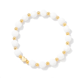 Porcelain Star Cut Round Beaded Stretch Bracelets for Women Girl