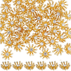 50Pcs Zinc Alloy Crystal Rhinestone Cabochons, Flower