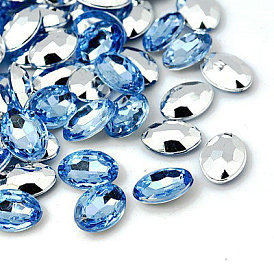 Imitation Taiwan Acrylic Rhinestone Pointed Back Cabochons & Faceted, Oval,