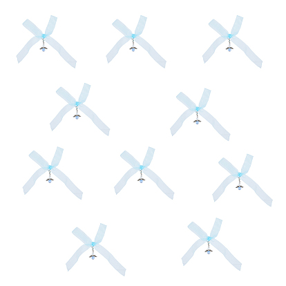 10 шт. ангельские стеклянные подвески из жемчуга и сплава, украшения, с чистой лентой из органзы