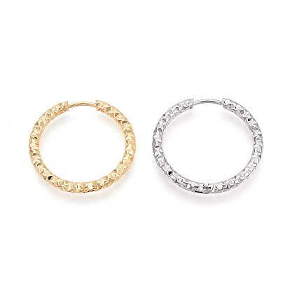 Серьги из 304 нержавеющей стали, текстурированное кольцо