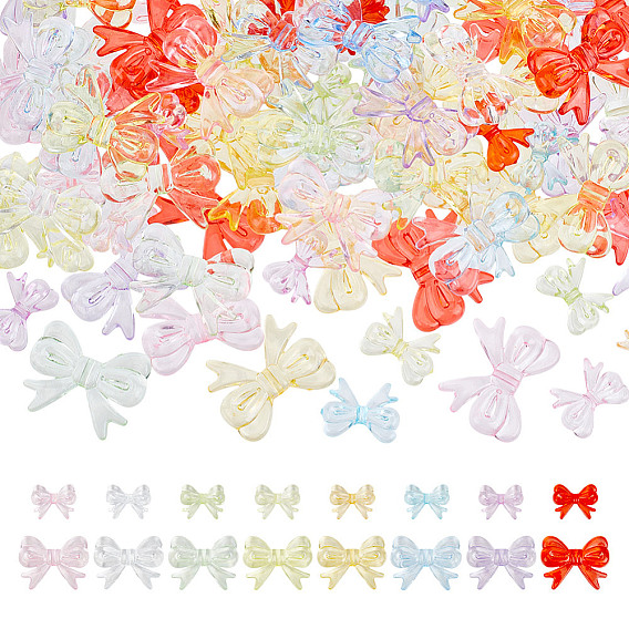 160 шт 16 стили прозрачные акриловые бусины, бантом