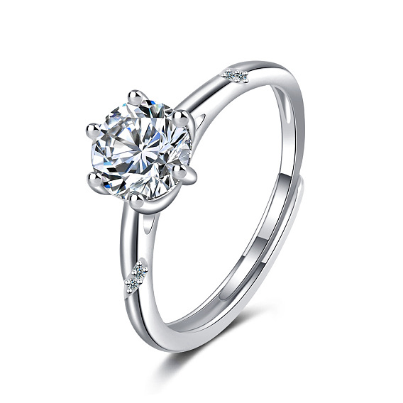 Elegant Zircon Ring for Women - Stylish and Charming Jewelry with Diamond-like Sparkle.