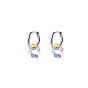 Bohemian 304 Stainless Steel Hoop Earrings, Round, Resin Beads Dangle Earrings for Women
