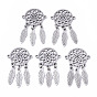201 Stainless Steel Links Connectors, Laser Cut, Woven Net/Web with Feather