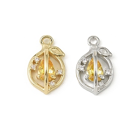 Латунные микро проложить кубического циркония подвески, без кадмия, без никеля и без свинца, лимон