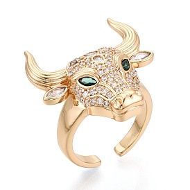 Открытые кольца манжеты из латуни с микропаве и кубическим цирконием, крупный рогатый скот