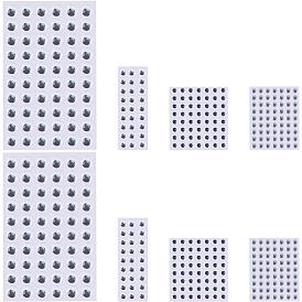 8 Sheets 4 Styles Self Adhesive Plastic Wiggle Googly Eyes Cabochons, DIY Scrapbooking Crafts Toy Accessories