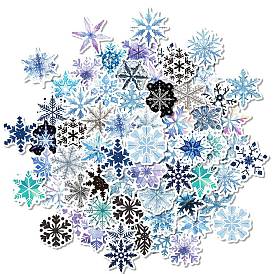 50Pcs Snowflake Paper Stickers, Self-Adhesive Stickers, for DIY Photo Album Diary Scrapbook Decoration