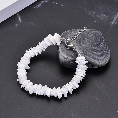 Irregular Shell Collarbone Necklace Set with White Broken Seashell Pendant - European and American Style