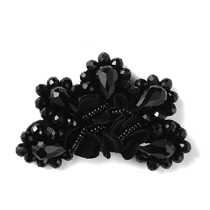Glass Rhinestone Sew on Ornament Accessories, with Felting, Flower, for Shoes, Clothes, Bag Decoration