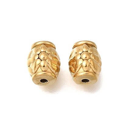 304 из нержавеющей стали бусы, ионное покрытие (ip), баррель с цветком