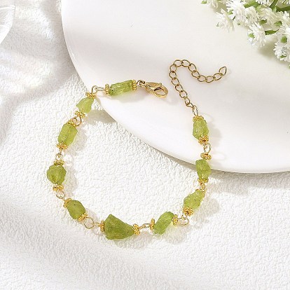Armbänder aus rohen, unbehandelten Peridot-Perlen für Damen