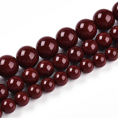 Выпечка из окрашенного перламутрового стекла жемчужные бусинки, круглые