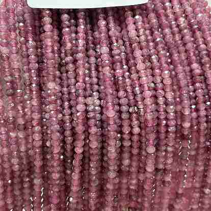 Natural Pink Tourmaline Beads Strands, Faceted, Rondelle, Grade A