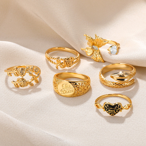 Латунные кольца для пальцев/манжеты, золотые / платиновые