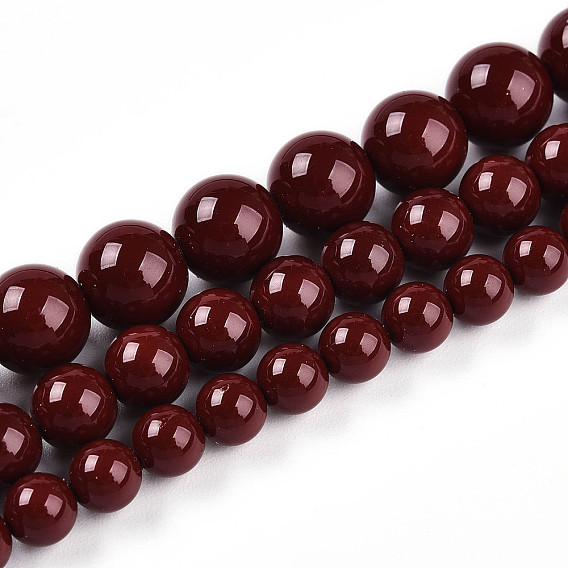 Выпечка из окрашенного перламутрового стекла жемчужные бусинки, круглые