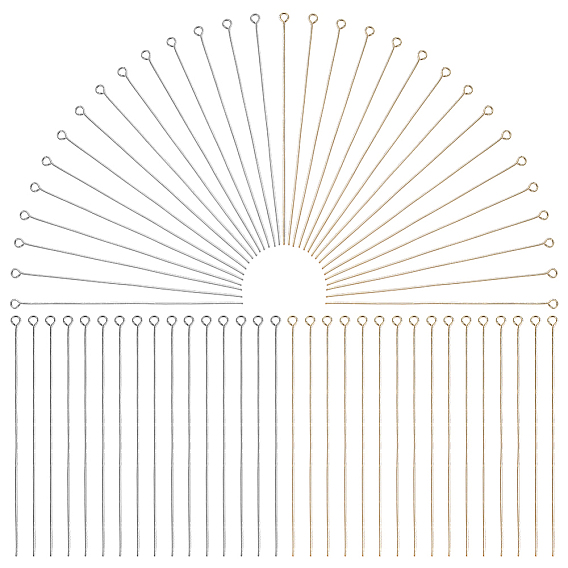 200Pcs 2 Colors 304 Stainless Steel Eye Pins