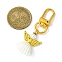 Angel Shell Pendant Decorations, with Alloy Swivel Clasps