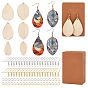 DIY Dangle Earring Making Kits, include Wood Pendants, Iron Earring Hooks, Mixed Shapes