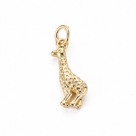 Brass Pendants, with Jump Ring, Cadmium Free & Nickel Free & Lead Free, Giraffe