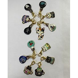 Подвеска из сплава с эмалью, 304 подвески с застежкой-карабином из нержавеющей стали, для брелка, кошелек, украшение для рюкзака