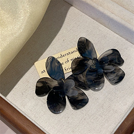 Литые акриловые серьги, цветок, золотые