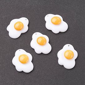  Pendentifs de résine, nourriture imitation, jouer à manger, oeuf frit